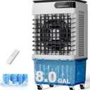 Uthfy Swamp Cooler, 2500 CFM Evaporative Air Cooler with 8.0 Gal Water Tank, 120 Oscillation, 3 Modes, 12 H Timer, Remote, 4 Ice Packs, Portable Air Conditioner for Indoor36 Inch