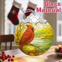 Stained Glass Cardinal Ornament, Christmas Ornaments, Christmas Tree Ornaments, Holiday Ornament & Holiday Decor, Party Gifts for Bird Lovers & Cardinal Gifts