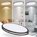 33 Inch Oval Black Ceiling Light Fixture for Living Room - 33 Black LED Flush Mount Ceiling Lamp 3000K/4000K/5000K LED Kitchen Bathroom Light 40W 2500LM