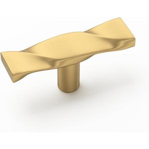 Goldenwarm 15 Pack Gold Cabinet Knobs - Brushed Gold Cabinet Handles - Solid Zinc Alloy Drawer Knobs (Single Hole)