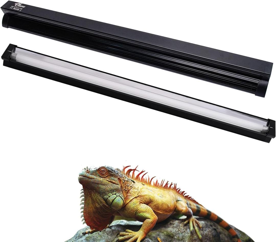 UVB Reptile Light, New Version T5 HO UVB10.0 Lighting Combo Kit, High Output UVA UVB,Compact UVB Lamp for Desert & Tropical Reptiles, Reptile Light Fixture 24W-22Inch