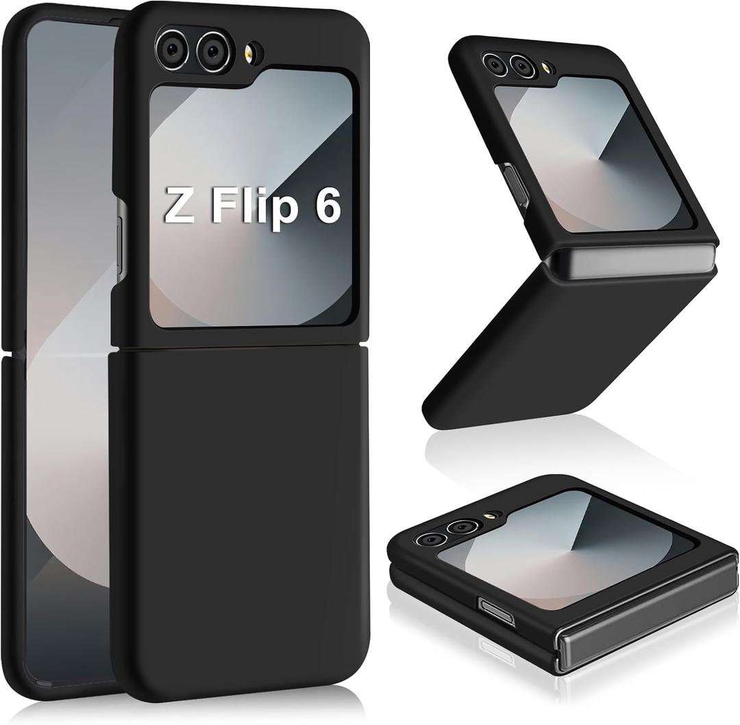 Z Flip 6 Liquid Silicone Case for Samsung Galaxy Z Flip6 5G, Slim Case for Women, Soft Gel Rubber Ultra Thin Cases Silky Touch Anti-Scratch Shockproof Protective Cover for Samsung Z Flip 6 5G (Black)