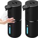 OHIFAST 2 Pack Automatic Foaming Soap Dispenser Touchless, USB Rechargeable Smart Hand Soap Dispenser, 6-Level Adjustable, 12.8oz/380mL, Compatible with Thick Thin Dish Soap for Bathroom Kitchen-Black