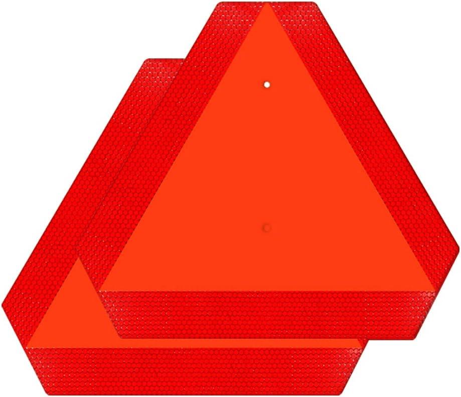 2026 Upgraded Glow in The Dark Slow Moving Vehicle Sign, Aluminum Slow Moving Vehicle Triangle Signs, Suitable for Vehicles, Golf carts, Tractors, And Other Outdoor Accessories (Red with Mounting Bracket)