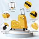Kids Ride-on Luggage with Spinner Wheels Suitcase, Kid's Ride-On Suitcase Help Your Child Relax, Carry On Trolley Luggage with Password Lock (Orange, 22 inches)