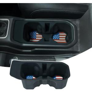 Center Console Cup Holder Coaster Compatible with 2018-2025 Jeep Wrangler JL JLU 4XE/Gladiator JT Accessories, Cupholder Insert Mat Pad Interior Drink Silicone Cup Holder