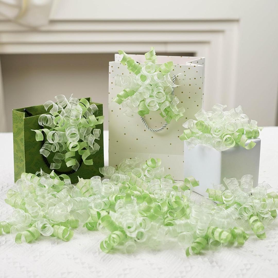 Lakkity 12Pcs Bows for Gift Wrapping, 6 Inch Curly Ribbon Bows, Self Adhesive Burst Gift Bow for Presents,Paper Bag, Baby Shower Favors, Wrapping Accessories, Wedding Decor((Apple green)