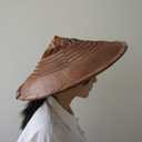 Handmade Bamboo Sun Hat Straw Hat Dia.18.5 Inches Depth 5 inches (Brown)