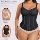 SHAPELLX Waist Trainer for Women Corset Top Tummy Control Shapewear Waist Cincher Body Shaper Fajas Colombianas Moldeadoras (Black, L)