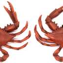 AUEAR, Plastic Crab for Decor Artificial Sea Life Creatures, Simulated Animal Home Party Creative Gift (Red, 2-Pack)