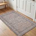 Kuden 3x5 Small Rug, Machine Washable, Non-Slip Backing, Vintage Style, Soft, Low Pile, Area Rugs for Entryway Kitchen Indoor Entrance