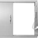 VEVOR Outdoor Kitchen Double Wall BBQ Access Door, 31W x 24H Inch Stainless Steel Flush Mount Door with Handles and Hooks for Grilling Station