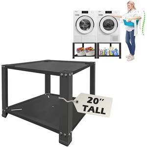 Royxen Laundry Pedestal 28" Wide Universal Fit, Washing Machine Base Stand Dryer Base Platform Heavy Duty with 20" Height, (Black)
