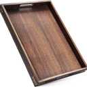 Serving Trays for Party-17In Large Serving Tray with Handles,Wooden Coffee Table Tray&Charcuterie Boards,Serving Platter for Breakfast in Bed Tray,Decorative Rectangular Tray for Ottoman/BBQ/Kitchen