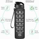 Enerbone Water Bottle, Leakproof BPA & Toxic Free, Motivational Water Bottle with Times to Drink and Straw, Fitness Sports Water Bottle with Strap for Office, Gym, Outdoor Sports