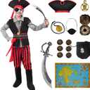 Spooktacular Creations Halloween Boys Costume, Boys Pirate Costume, Kids Pirate Outfit with Accessories for Halloween Party (Small (5-7 yrs))