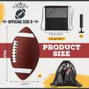 WinnerWhy 6 Pcs Inflatable Footballs Composite Leather Footballs with Pump Official Size Balls for Youth, Junior, Adult, College, High School, American Foot Ball Training Sport Gifts