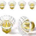 Antique Brass Crystal Cabinet Knobs Cabinets Knob, 4 Pack Flower Vintage Glass Clear Crystal Small Pull for Closet Dresser Drawers Cupboard Wardrobe, Retro Pulls Old Fashioned Drawer Gorgeous Handle