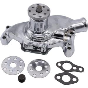 Short Water Pump Satin Aluminum High Volume Chrome Aluminum fit SB Chevy SBC 283 327 350 383 400