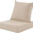 Outdoor Deep Seat Cushion Set, 24x24 Inch Water-Resistant & Fade-Resistant Outdoor Chair Cushions, Patio Furniture Cushions with Removable Cover for Patio Chair, Sofa, Beige (Set of 1)