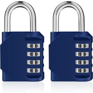 ZHEGE Combination Lock 2 Pack, 4 Digit Padlock for Gym, Employee, School, Fence. Hasp Cabinet & Storage - Set Your Own Keyless Resettable Combo