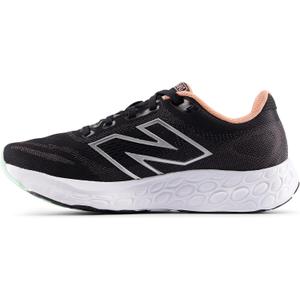New Balance Women's Fresh Foam 680 V8 Running Shoe, Black/ Dark Silver Metallic/ Peach Nectar, Size: 8