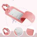 Slohif Passport Holder Initial Lugguage Tag Set Suitcase Cover Wallet Case for Travel Women - Leather Letter Passport Book Personalized Organizer Card Protector Sleeve Essentials Slim Carrier Red S (Pink)