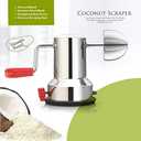 Coconut Scraper Peeler Grater Coconut Grater Scraper Shredder Hand Operated Rotating Kitchen Coconut Scraper Peeler/Shredder with Vacuum Base, Stainless Steel Grater for Kitchen 9 Inch