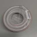 Soft Braided PVC Tubing - 1/2" x 3/4" OD High Pressure Clear Flexible PVC Tube Reinforced Vinyl Hose for Water, Oil with 2pcs Hose Clamps (10Ft)