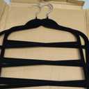 Velvet Pant Clothes Hanger Space Saving Non Slip Shorts Hanger, Myfolrena Jeans Slack Trousers Hangers Multiple Velvet Hanger Closet Organizer Storage and Organization for Jeans,Scarf,Tie(Black,3)