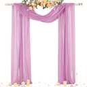 Socomi Purple Sheer Wedding Arch Draping Fabric 29" x 20Ft 2 Panels Outdoor Curtain Drapes Extra Long for Bridal Baby Shower Ceremony Birthday Party Decor