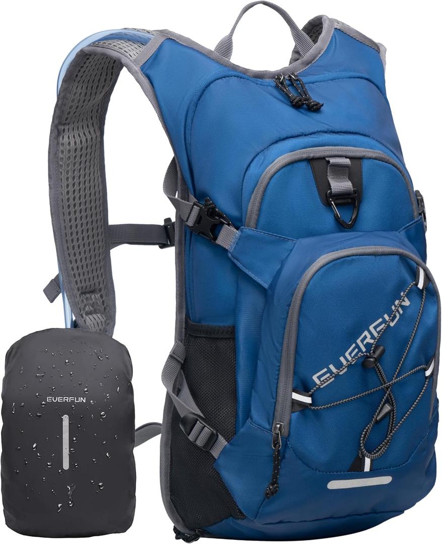 Everfun Hydration Backpack 18L with Water Bladder 2L/3L Hiking Water Backpack Women Men Hydration Pack Insulated Lightweight Day Hydropack with Storage for Hiking, Biking, Running, Festival (Cobalt Blue)