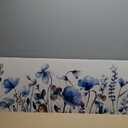 VEAEE Floral Wall Art, Abstract Indigo Flowers Canvas Pictures, Living Room Wall Decor, Modern Landscape Painting, Botanical Grass Artwork for Bedroom Bathroom Kitchen Office Wall Decor 20"x 40"