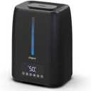Chooone 6L Top Fill Ultrasonic Humidifier - Cool and Warm Mist for Bedroom, Baby, Large Rooms & Plants, Smart Humidity Control, Aroma Diffuser, Night Light, 12H Timer, Quiet, Black