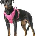 BARKBAY No Pull Dog Harness Large Reflective Dog Harness with Front Clip and Easy Control Handle for Walking Training Running with ID tag Pocket(Pink,XL)