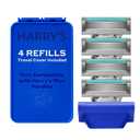 Harry's Plus Razor Refills - 4 Cartridges with Travel Blade Cover - Compact Cartridge Design for Precise Control - Shaving Kit for Men - Only Compatible with Harry's Plus Handles