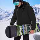 WULFUL Men's Winter Coats Waterproof Ski Jacket Warm Windproof Winter Windbreaker Jackets for Men with Hood (Black)