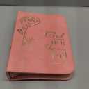 GUEER Bible Cover for Women, Bible Holder, Bible Cover Carrier Carrying Organizer Bag, Zipper and Pockets for Standard Size Bible, Gift for Women(Leather-Pink)