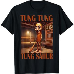 Tung Tung Tung Sahur T-Shirt (Black, L)