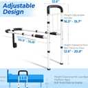 Bed Rails for Elderly Adults Safety - ASTM Approved Adjustable Bed Cane Supports 350LBS with Non-Slip Grip & Storage Pocket, Stable Bed Assist Rails for Seniors, Tool-Free