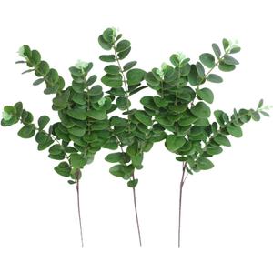 Forlaoers Green Fake Eucalyptus Faux Greenery Stems Silk Plants 32" Tall Leaves Olive Branches for Vases Home Decor Floral Arrangements Indoor Wedding Flowers (B:3pcs 31" Tall Green Eucalyptus)