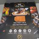New Extra LARGE Collapsible BBQ Prep Tub with LOCKING LID & Meat Resting Bag - BPA Free Cutting Board with Lid, Leak Free, Strong Drain Hole for Meal Prep, Marinating, Grilling & Food Storage (Black)