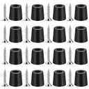 16 Pack Rubber Cutting Board Feet Non Slip Screw On Rubber Feet for Cutting Board with Stainless Screws Small Bumper Pads for Electronics, Furniture, Wood Stool, Table Leg, 3/4" W x 25/32" H