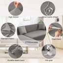 NAISI Couch Cover L Shape 2 Pieces Sofa Cover Soft Stretch Slipcovers with 2pcs Pillowcases Furniture Protector Sectional Couch Covers 3 Seater + 3 Seater(Silver Grey)