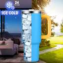 Sursip 40 oz Insulated Tumbler with Handle and Straw-Stainless Steel Vacuum Insulated Mug,Gifts for Women Men Him Her,Iced Tea or Coffee,Drinks Cold up to 24 Hours,Fit Car Holder-Blue
