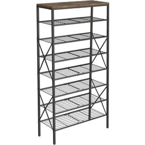 8 Tiers Shoe Rack Organizer, Large Capacity Shoe Rack Holds 32 Pairs of Shoes, Durable and Stable, Adjustable Metal Shelf Stackable Shoe Shelf for Entryway, Hallway, Living Room, Closet (27.8" x 10.8" x 52.6")