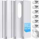 SIKADEER Universal Window Seal Kit for Portable Air Conditioner of Exhaust Hose 5.1/5.9 Inch Diameter with Coupler Adjustable Max Length to 60 Inch AC Vent Kit PVC Seal for Sliding Window