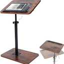 Amazpro Sofa Armrest Tray Table for Couch 360 Swivel Height Adjustable & 180 Flip, C Shaped Sofa Side Table for Bed Side, TV tv Trays Watching, Meals, Snacks, and Laptop Use (Rustic)