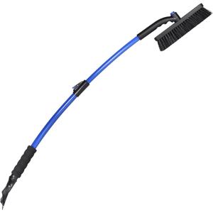 SubZero 14039 50" Crossover Super Duty Extendable Snowbroom with Pivoting Head and Integrated Ice Scraper , Black/Blue
