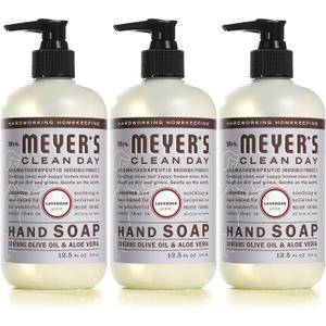 MRS. MEYER'S CLEAN DAY Hand Soap, Made with Essential Oils, Biodegradable Formula, Lavender, 12.5 fl. oz - Pack of 3